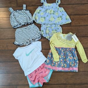 Matilda Jane Floral and Striped Kids Outfit Set
